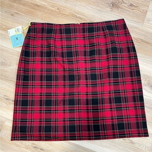 CECE Glamour Melody Plus Size Plaid Skirt - Picture 3 of 13